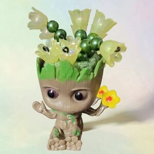 Groot Flower Pot Figurine Planter - Brown & Green Decorative Toy